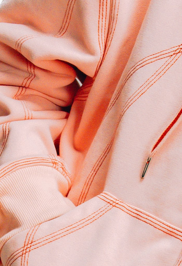 OVERSTITCH HOODIE PINK/RED
