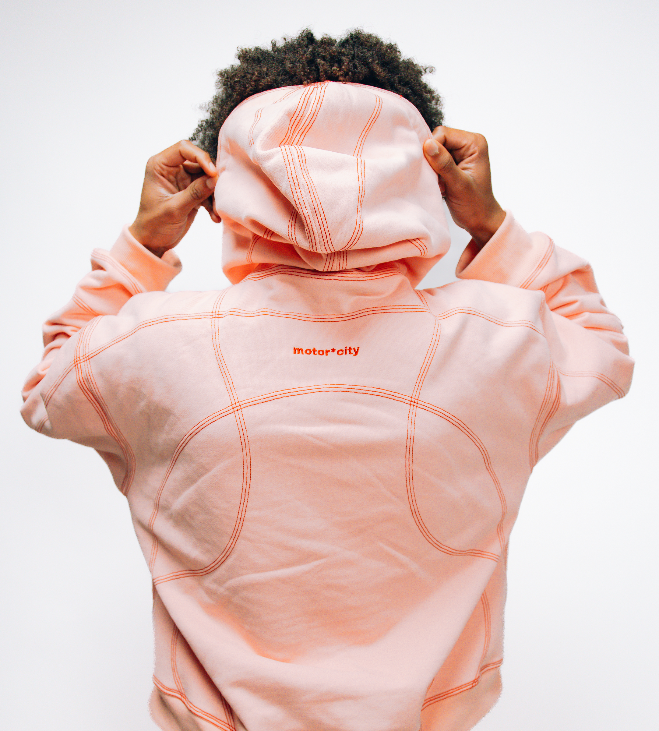 OVERSTITCH HOODIE PINK/RED
