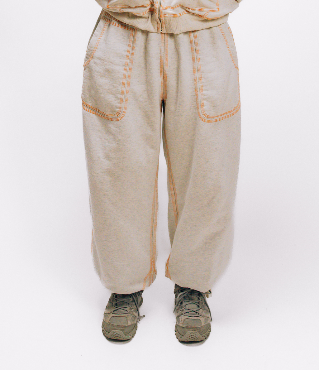 OVERSTITCH JOGGERS GREY/ORANGE