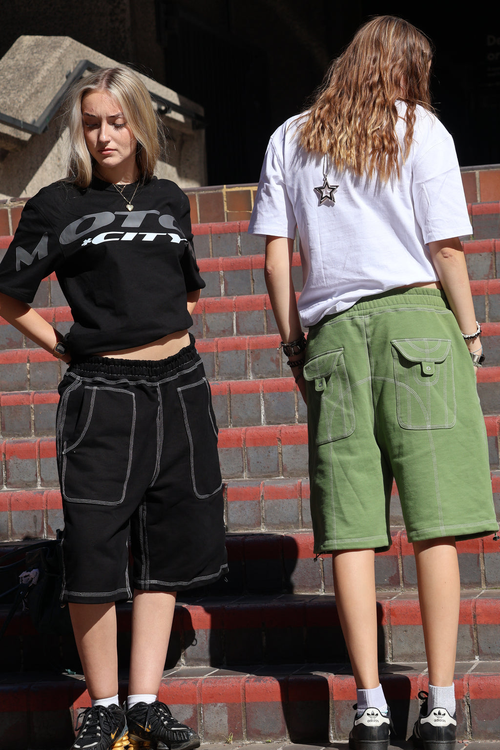 MOTORCITY Overstitch Shorts — Olive