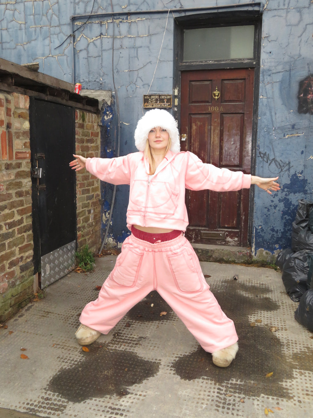 OVERSTITCH HOODIE PINK/RED