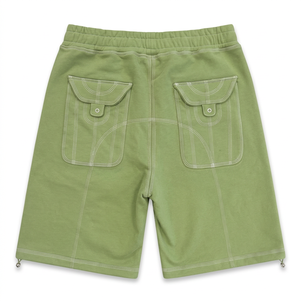 MOTORCITY Overstitch Shorts — Olive