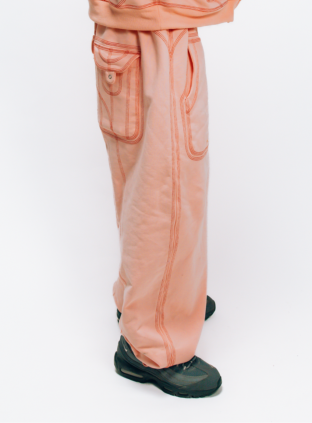 OVERSTITCH JOGGERS PINK/RED