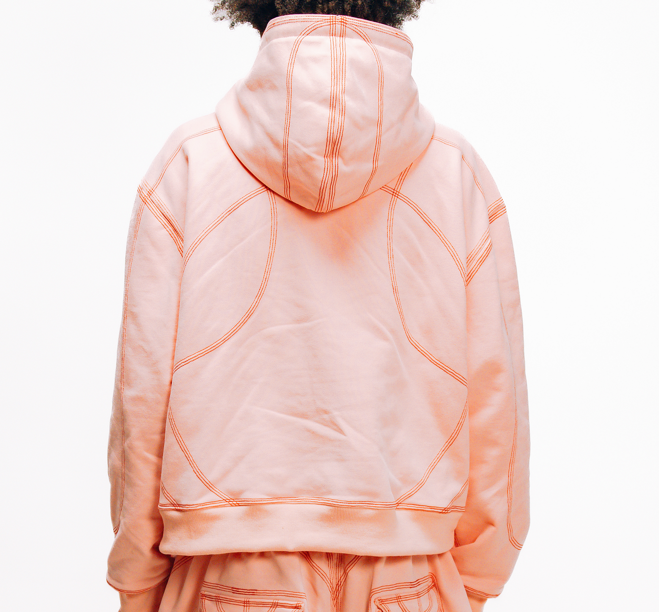 OVERSTITCH HOODIE PINK/RED