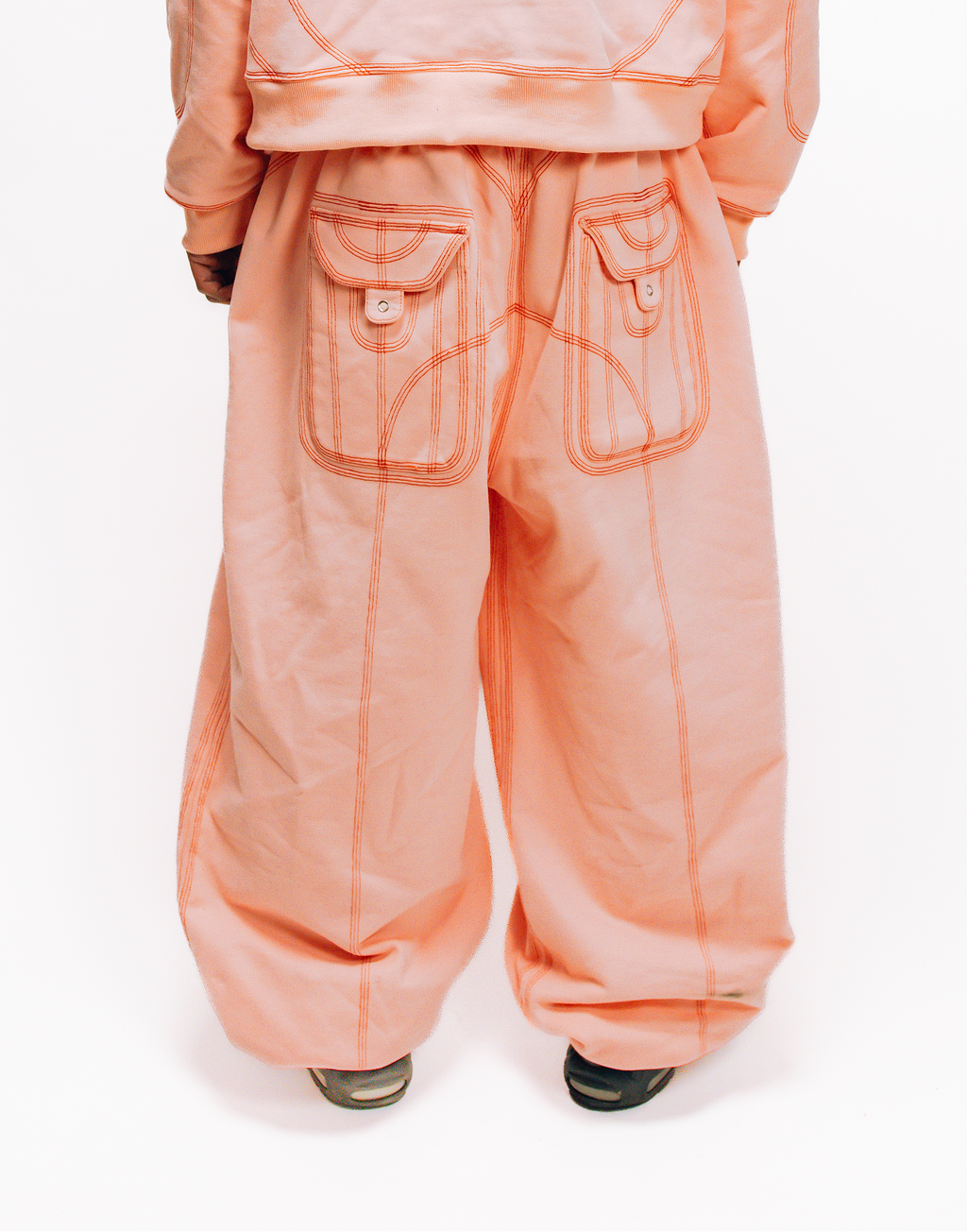 OVERSTITCH JOGGERS PINK/RED