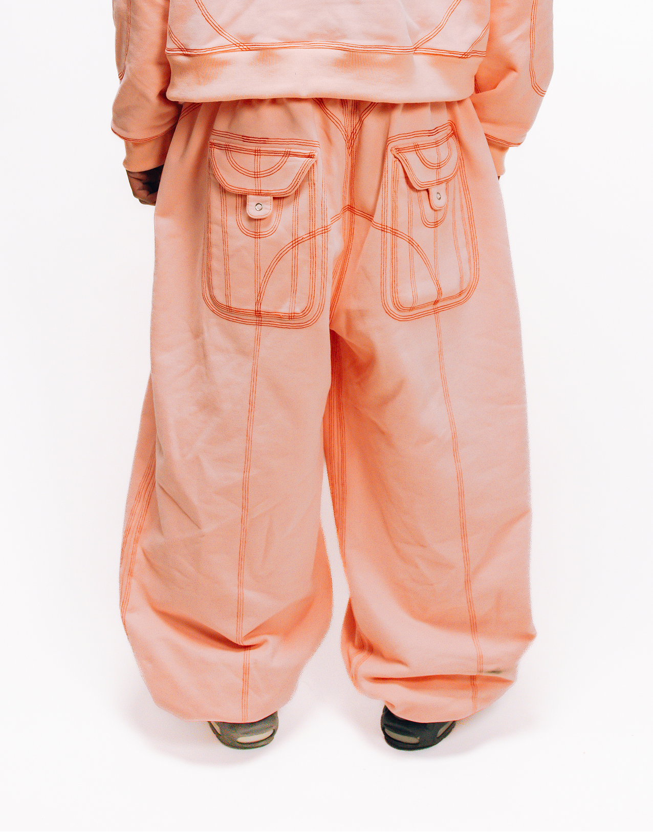 OVERSTITCH JOGGERS PINK/RED