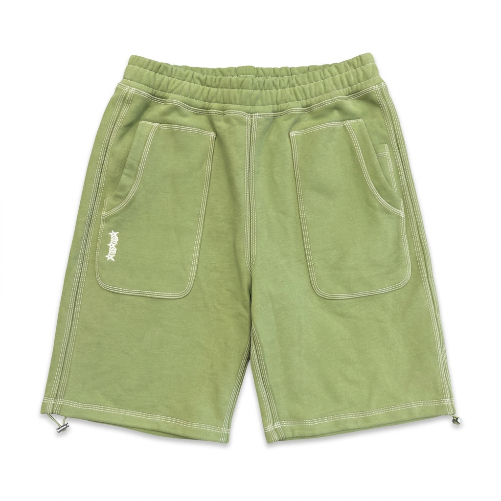 MOTORCITY Overstitch Shorts — Olive