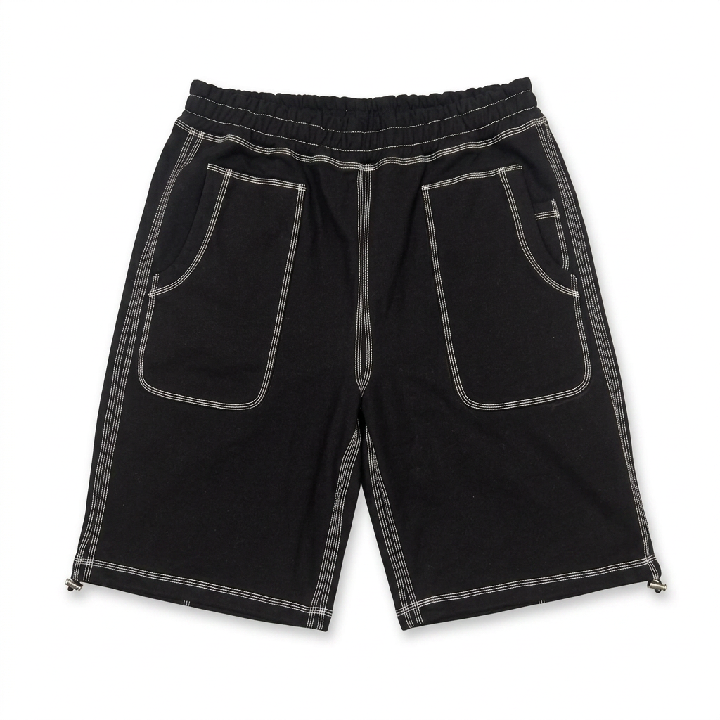 MOTORCITY Overstitch Shorts — Black